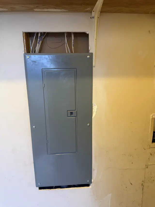 Finished electrical panel with the cover on